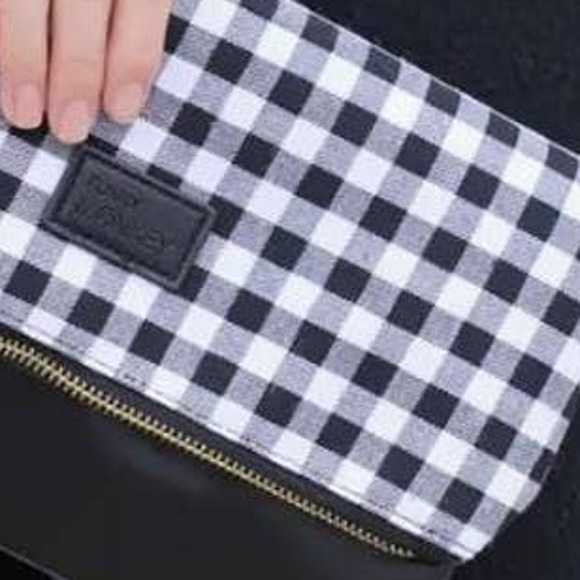 Black White Buffalo Check Foldover Clutch - Picture 4 of 4